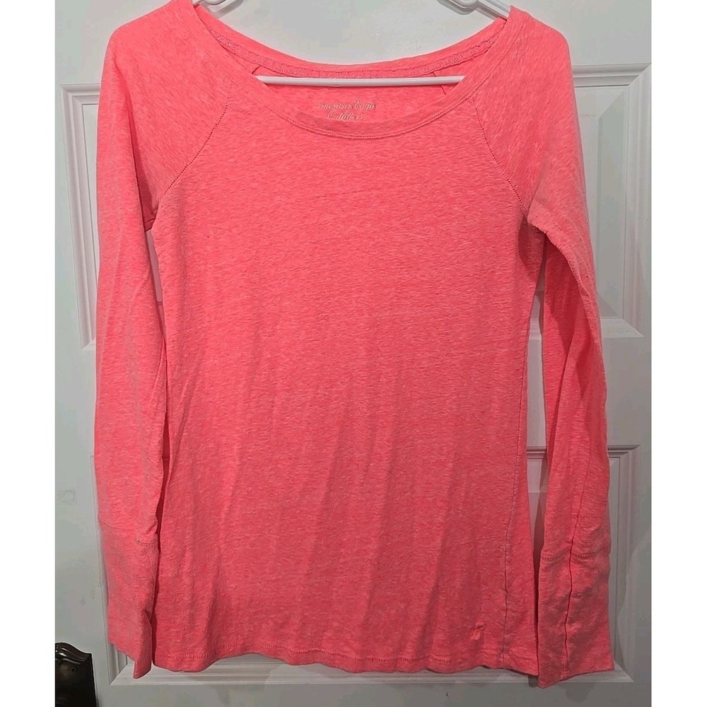 American Eagle Outfitters AEO Pull Over Shirt Size M Women's Blouse Pink